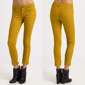 Rag & Bone Zipper Capri Skinny Jeans Mustard
